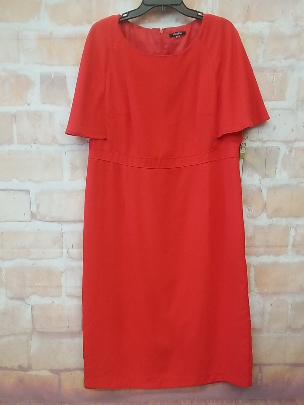 Womens Apt. 9 Red Midi Shift Dress with Flutter Sleeves